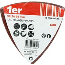 10 patins abrasifs Delta 95 auto agrippants grains 80 - 1ER