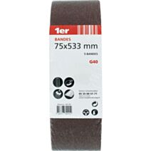 Bandes sans fin abrasif 75x533mm grain 40 - 1ER