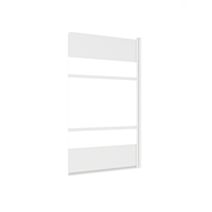 Pare baignoire 1 volet verre trempé 4mm 75x130cm lignes horizontales et profilé blanc - 1ER