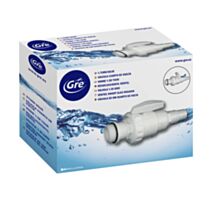 Vanne d'arrêt 1/4 de tour + embout cannelé Ø32/38mm - GRE