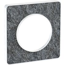 Plaque 1 poste noir lisere blanc - Odace touch - SCHNEIDER ELECTRIC
