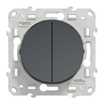 Interrupteur va-et-vient et poussoir Odace anthracite - SCHNEIDER ELECTRIC