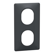 Plaque double verticale Ovalis gris anthracite - SCHNEIDER ELECTRIC