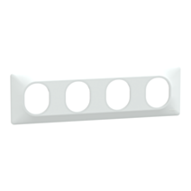 Plaque quadruple horizontale Ovalis blanc - SCHNEIDER ELECTRIC