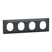 Plaque quadruple horizontale Ovalis gris anthracite - SCHNEIDER ELECTRIC
