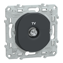 Prise tv à assembler Ovalis anthracite - SCHNEIDER ELECTRIC