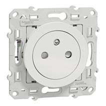 Prise avec terre affleurante avec griffes Odace blanc - SCHNEIDER ELECTRIC