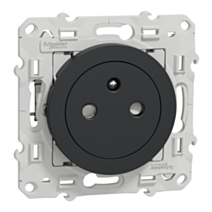 Prise avec terre affleurante avec griffes Odace anthracite - SCHNEIDER ELECTRIC