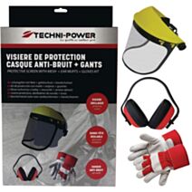 Kit de protection visiere, casque antibruit, gants - TECHNI POWER