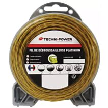 Fil de débroussailleuse torsadé platinium 3mm 15m - TECHNI POWER