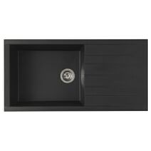 Evier à encastrer 1 grande cuve 100 cm noir Cube