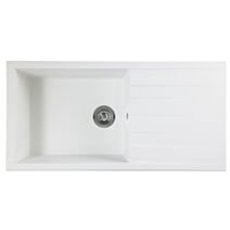 Evier à encastrer 1 grande cuve 100 cm blanc uni Cube