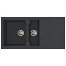 Evier 1,5 bacs 100x50cm Aloa noir - DIADEM