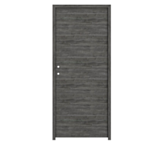 Bloc porte mélaminé anthracite poussant droit 73cm - BALLAY