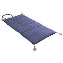 Futon repliable Panama 60 x 120 cm pompons jute gris foncé - DECOSTARS