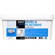 Peinture murs et plafonds mat acrylique 2,5L - BATIR 1ER