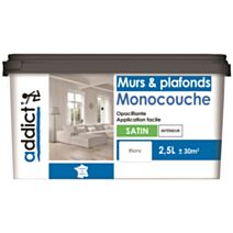 Peinture acrylique monocouche 2.5 l blanc satin