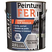Peinture fer satin 2,5 l blanc 