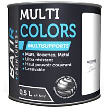 Peinture multi colors mat poudre 0.5 l blanc