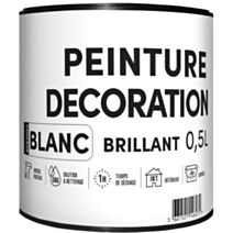 Peinture TDP acrylique décoration intérieur blanc brillant 0,5 L - RECA