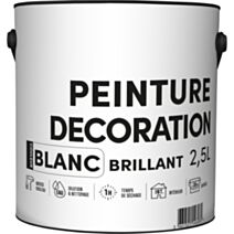 Peinture TDP acrylique décoration intérieur blanc brillant 2,5 L - RECA