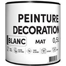Peinture TDP acrylique décoration intérieur blanc mat 0,5 L - RECA