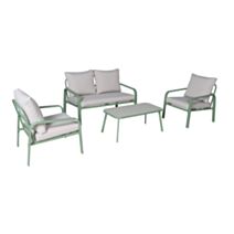 Salon de jardin bas Alexandra 4 places Vert