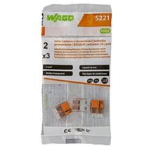 Sachet bornes Wago S221 6mm² 2 fils x3 - WAGO