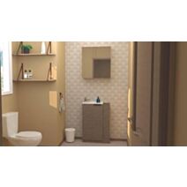 Lave-mains Woody 57cm Bois Mélaminé Livré en Kit