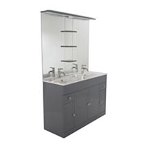 Ensemble Meuble salle de bain à poser gamme Matro gris 120cm - ONDEE