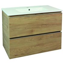 Meuble salle de bain Trendy 2 tiroirs 81,5x46,5x68cm décor bois