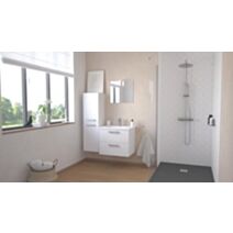 Meuble Salle de Bain Smart Suspendu 60cm 2 Tiroirs Finitions Blanc