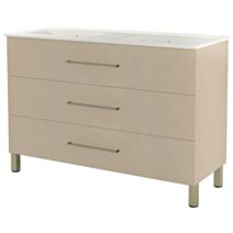 Meuble à poser Monaco satin 120cm poignées dorées - ONDEE