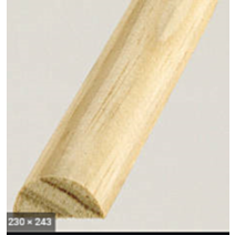 1/2 rond à fixer Bois Brut 1,8cmx2,4m