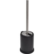 Brosse WC métal couvercle rabattable noir mat