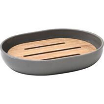 Porte savon en bambou gris - TENDANCE