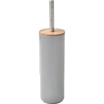 Brosse WC ronde en bambou gris - TENDANCE