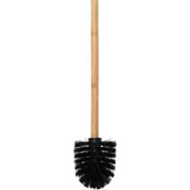 Brosse WC noir manche bambou - TENDANCE