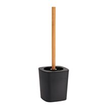 Brosse WC caoutchouc + thermoplastique et tige bambou noir