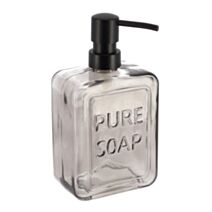 Distributeur de savon Verre bambou Noir 570ml - TENDANCE