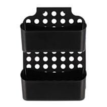 Serviteur 2 paniers pour paroi de douche noir - TENDANCE