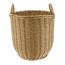 Grand panier à linge façon osier 41 x 42 cm - TENDANCE