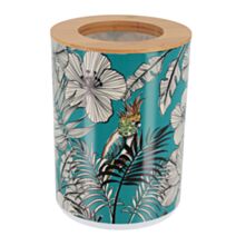 Poubelle avec couvercle bambou 5l jungle fever bleu - TENDANCE