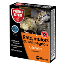 Appât Rats/Mulots/Campagnols céréales 6x25gr - PROTECT EXPERT