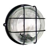Hublot rond Rana noir IP44 sans lampe 100W max E27 Ø200xH.98mm 