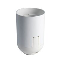 Douille lisse E27 PET 30% recyclé blanche avec bague - TIBELEC