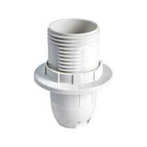 Douille E14 plastique PET 30% recyclé blanche avec bague - TIBELEC