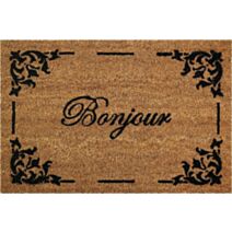 Tapis grattant coco naturel text bonjour 40x60cm