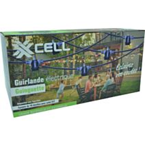 Guirlande 10xdouilles E27 2700K 10m IP65 sans ampoule - XXCELL
