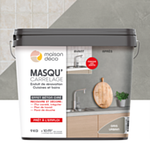 Enduit Masqu'Carrelage et Mur gris urbain 9kg - MAISON DECO